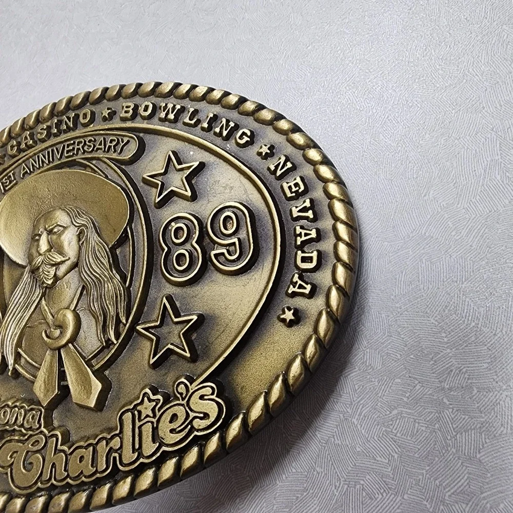Arizona Charlies Hotel Casino 1st Year 89 Las Vegas Nevada Vintage Belt Buckle